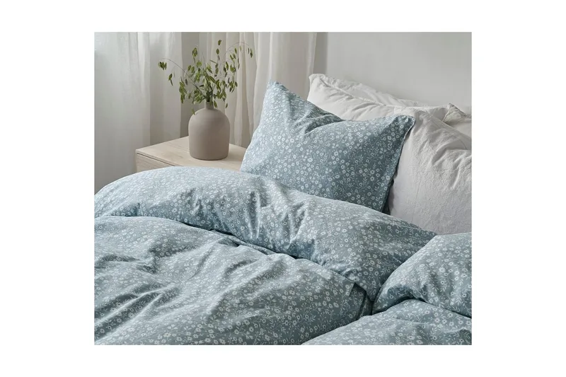 Dynetrekksett Enkeltseng 2-Dels Hedda - Blå - Tekstiler & tepper - Sengetøy - Sengesett - Dynetrekksett enkeltseng