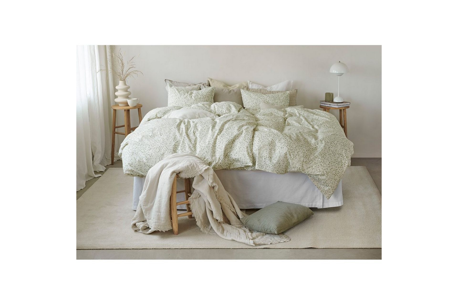 Dynetrekksett Enkeltseng 2-Dels Hedda - Grønn - Tekstiler & tepper - Sengetøy - Sengesett