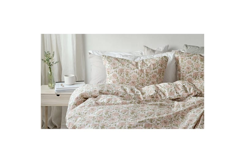 Dynetrekksett Enkeltseng 2-Dels Irma Flower Rosa - Tekstiler & tepper - Sengetøy - Sengesett