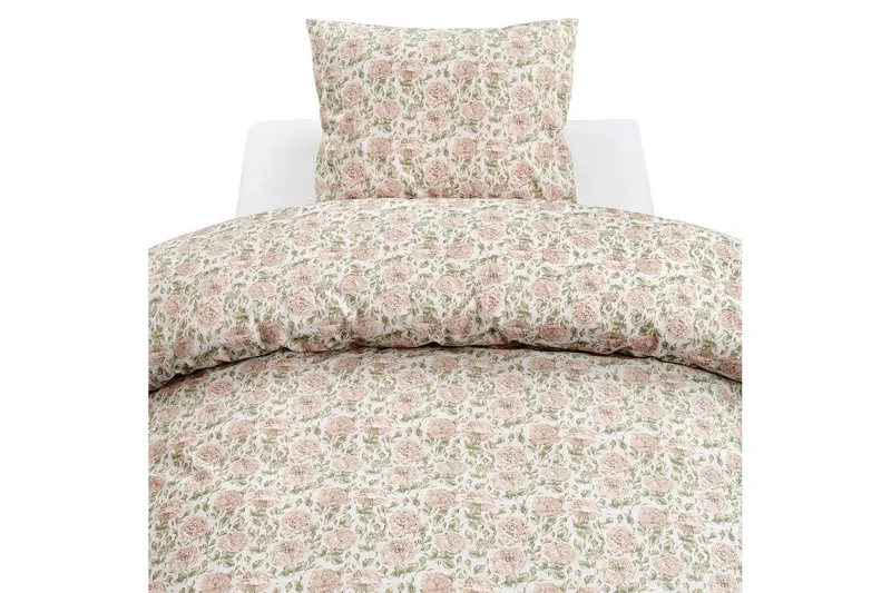 Dynetrekksett Enkeltseng 2-Dels Irma Flower Rosa