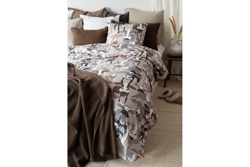 Dynetrekksett Enkeltseng 2-Dels Kossor Sand - Tekstiler & tepper - Sengetøy - Sengesett