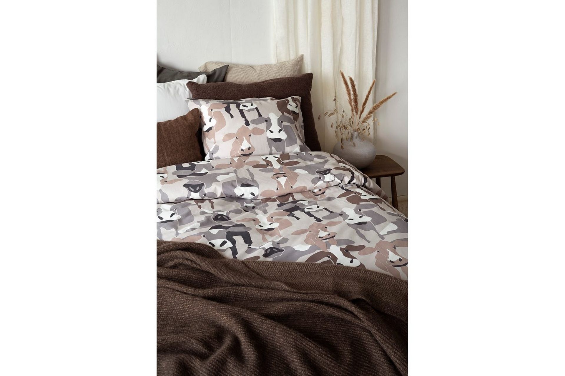 Dynetrekksett Enkeltseng 2-Dels Kossor Sand - Tekstiler & tepper - Sengetøy - Sengesett