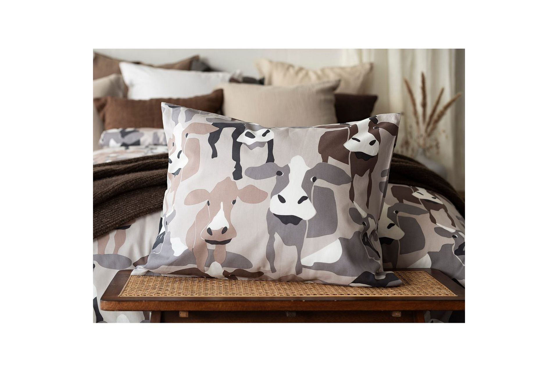 Dynetrekksett Enkeltseng 2-Dels Kossor Sand - Tekstiler & tepper - Sengetøy - Sengesett