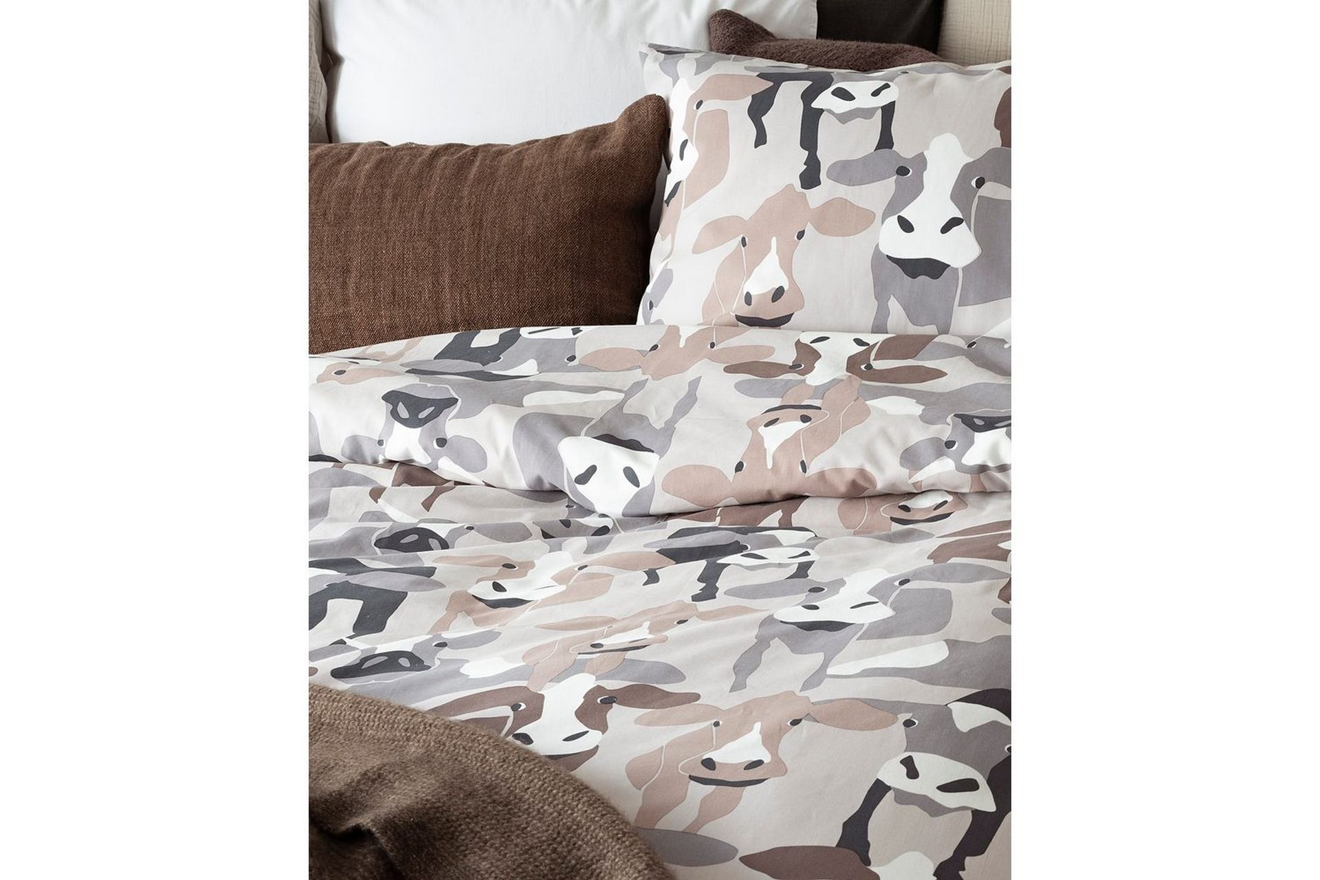 Dynetrekksett Enkeltseng 2-Dels Kossor Sand - Tekstiler & tepper - Sengetøy - Sengesett