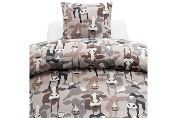 Dynetrekksett Enkeltseng 2-Dels Kossor Sand - Tekstiler & tepper - Sengetøy - Sengesett