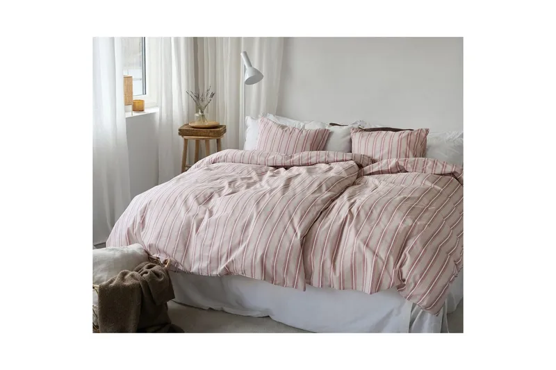 Dynetrekksett Enkeltseng 2-dels Sunnan Rand - Rosa - Tekstiler & tepper - Sengetøy - Sengesett