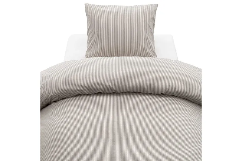 Dynetrekksett Enkeltseng 2-dels Thelma Stripe - Brun - Tekstiler & tepper - Sengetøy - Sengesett