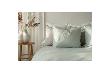 Dynetrekksett Enkeltseng 2-dels Thelma Stripe - Grønn - Tekstiler & tepper - Sengetøy - Sengesett