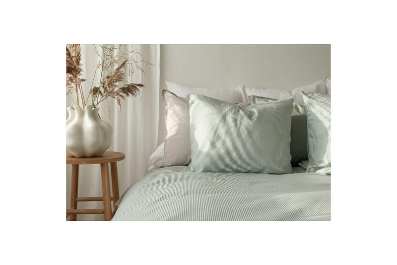 Dynetrekksett Enkeltseng 2-dels Thelma Stripe - Grønn - Tekstiler & tepper - Sengetøy - Sengesett