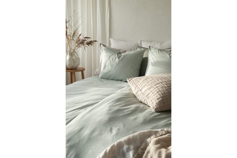 Dynetrekksett Enkeltseng 2-dels Thelma Stripe - Grønn - Tekstiler & tepper - Sengetøy - Sengesett