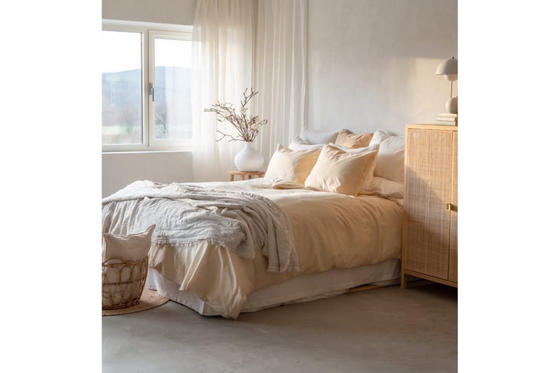 Dynetrekksett Enkeltseng 2-dels Thelma Stripe - Gul - Tekstiler & tepper - Sengetøy - Sengesett