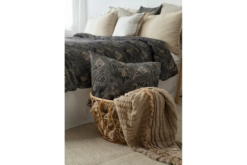 Dynetrekksett Enkeltseng 2-dels Tilly - Svart - Tekstiler & tepper - Sengetøy - Sengesett