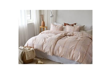 Dynetrekksett Enkeltseng 2-dels Tyra Rute - Lilla - Tekstiler & tepper - Sengetøy - Sengesett