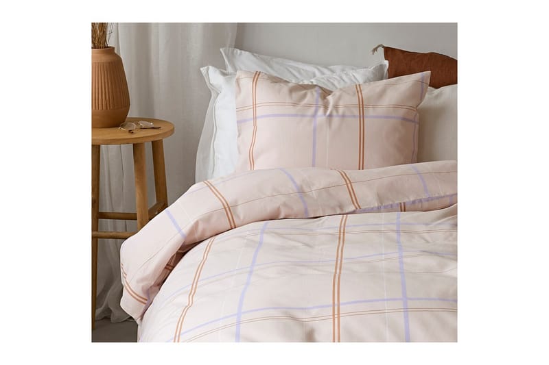 Dynetrekksett Enkeltseng 2-dels Tyra Rute - Lilla - Tekstiler & tepper - Sengetøy - Sengesett