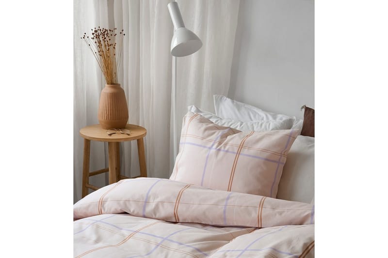 Dynetrekksett Enkeltseng 2-dels Tyra Rute - Lilla - Tekstiler & tepper - Sengetøy - Sengesett