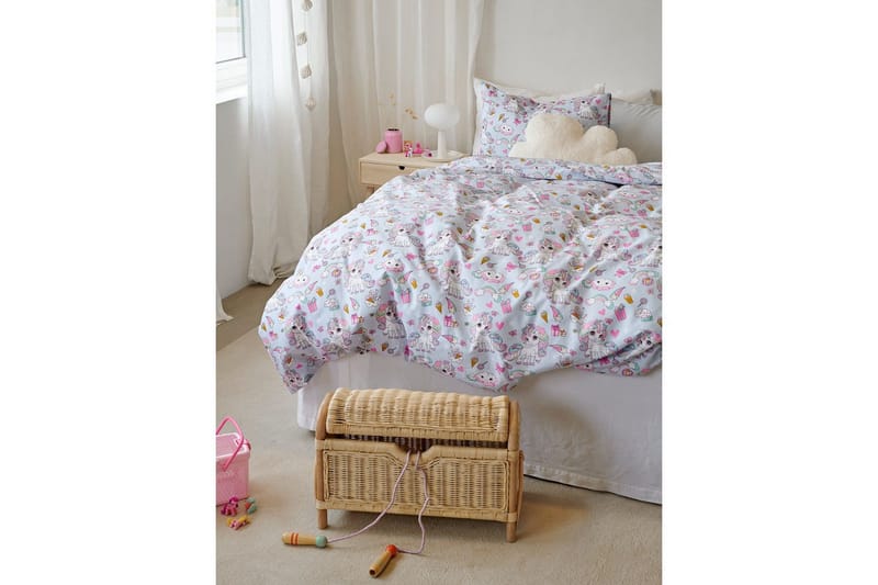 Dynetrekksett Enkeltseng 2-delt Enhjørning - Blå - Tekstiler & tepper - Sengetøy - Sengesett