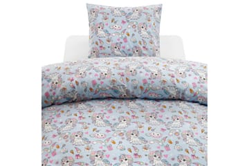 Dynetrekksett Enkeltseng 2-delt Enhjørning - Blå - Tekstiler & tepper - Sengetøy - Sengesett