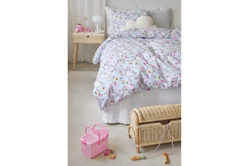 Dynetrekksett Enkeltseng 2-delt Enhjørning - Blå - Tekstiler & tepper - Sengetøy - Dyne