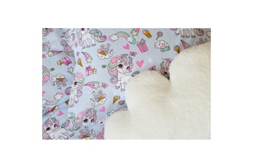 Dynetrekksett Enkeltseng 2-delt Enhjørning - Blå - Tekstiler & tepper - Sengetøy - Sengesett