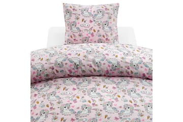 Dynetrekksett Enkeltseng 2-delt Enhjørning - Rosa - Tekstiler & tepper - Sengetøy - Dyne