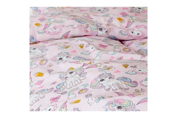 Dynetrekksett Enkeltseng 2-delt Enhjørning - Rosa - Tekstiler & tepper - Sengetøy - Dynetrekk