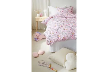 Dynetrekksett Enkeltseng 2-delt Enhjørning - Rosa - Tekstiler & tepper - Sengetøy - Dyne