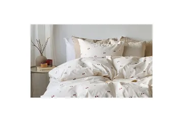 Dynetrekksett Enkeltseng 2-delt Kirsebær Sand - Tekstiler & tepper - Sengetøy - Sengesett