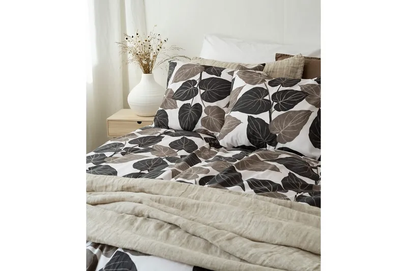 Dynetrekksett Enkeltseng 2-delt Levi - Brun - Tekstiler & tepper - Sengetøy - Sengesett