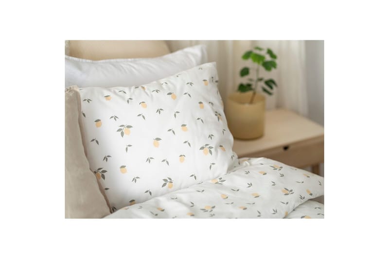 Dynetrekksett Enkeltseng 2-delt Sitroner Gul - Tekstiler & tepper - Sengetøy - Sengesett