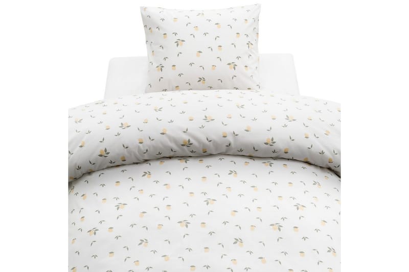 Dynetrekksett Enkeltseng 2-delt Sitroner Gul