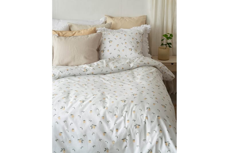 Dynetrekksett Enkeltseng 2-delt Sitroner Gul - Tekstiler & tepper - Sengetøy - Sengesett