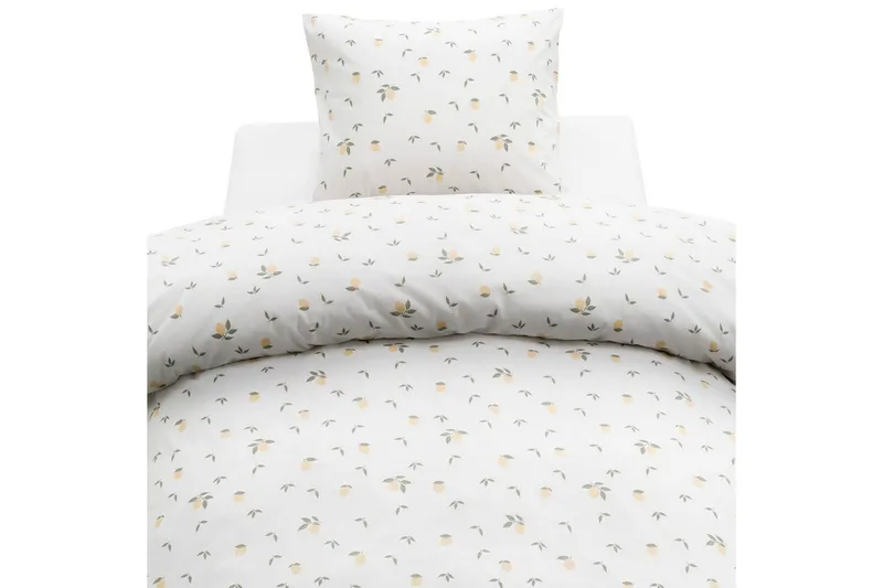 Dynetrekksett Enkeltseng 2-delt Sitroner Gul