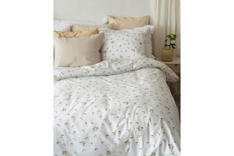 Dynetrekksett Enkeltseng 2-delt Sitroner Gul - Tekstiler & tepper - Sengetøy - Sengesett