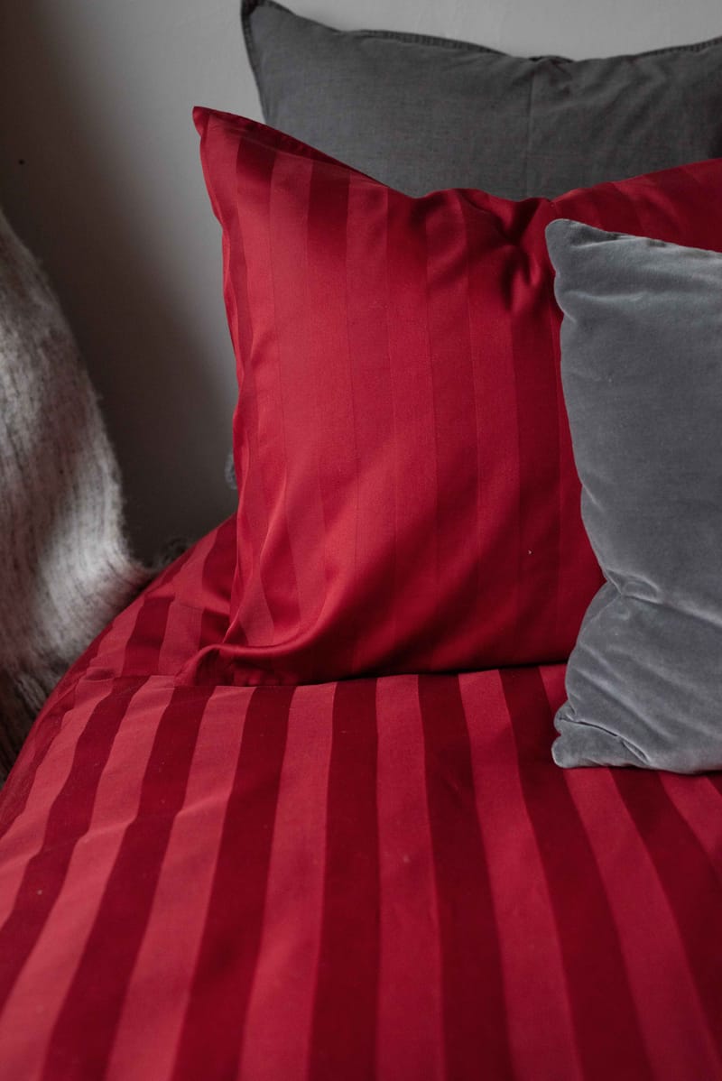 Dynetrekksett enkeltseng Borganäs of Sweden 2-dels sett sateng Rød - Rød - Tekstiler & tepper - Sengetøy - Sengesett - Dynetrekksett dobbeltseng