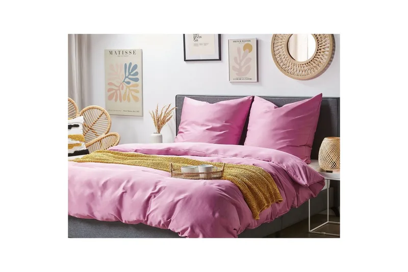 Dynetrekksett Harmonridge Rosa, 220x200 cm - Rosa, 220x200 cm - Tekstiler & tepper - Sengetøy - Sengesett - Dynetrekksett dobbeltseng