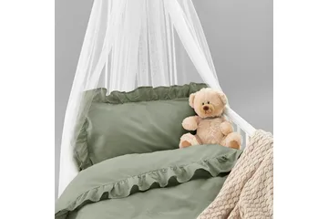 Dynetrekksett til Sprinkelseng 2-Delers Volang - Grønn - Tekstiler & tepper - Sengetøy - Sengesett