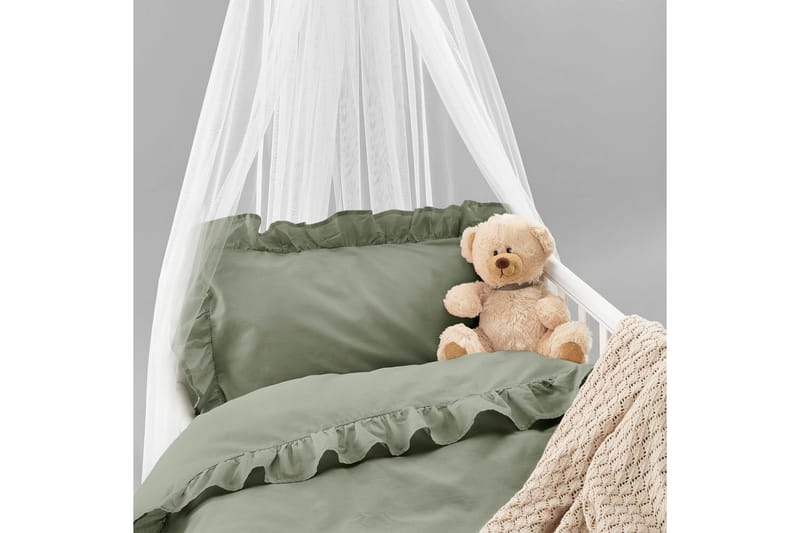 Dynetrekksett til Sprinkelseng 2-Delers Volang - Grønn - Tekstiler & tepper - Sengetøy - Sengesett