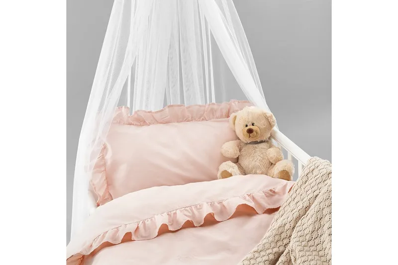 Dynetrekksett til Sprinkelseng 2-Delers Volang - Ny Rosa - Tekstiler & tepper - Sengetøy - Sengesett