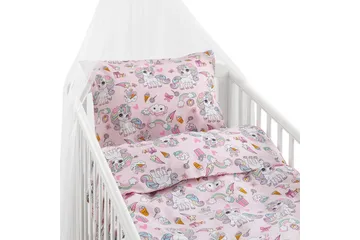 Dynetrekksett til Sprinkelseng 2-delt Enhjørning Rosa - Tekstiler & tepper - Sengetøy - Sengesett - Dynetrekksett enkeltseng