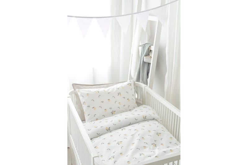 Dynetrekksett til Sprinkelseng 2-delt Sitroner Gul - Tekstiler & tepper - Sengetøy - Sengesett