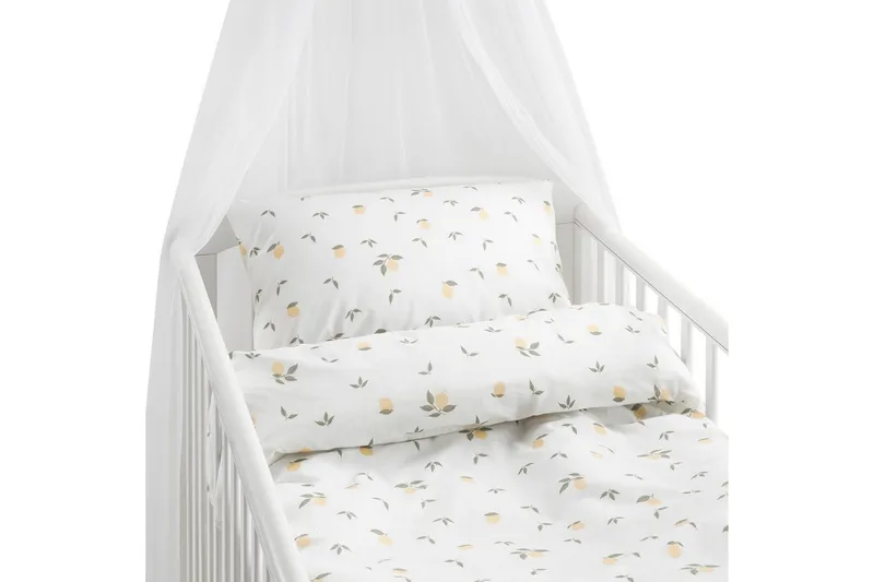 Dynetrekksett til Sprinkelseng 2-delt Sitroner Gul