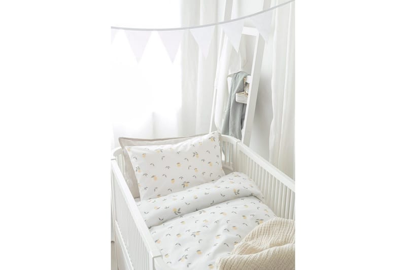 Dynetrekksett til Sprinkelseng 2-delt Sitroner Gul - Tekstiler & tepper - Sengetøy - Sengesett