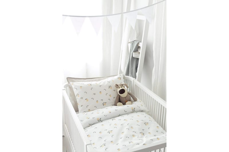 Dynetrekksett til Sprinkelseng 2-delt Sitroner Gul - Tekstiler & tepper - Sengetøy - Sengesett