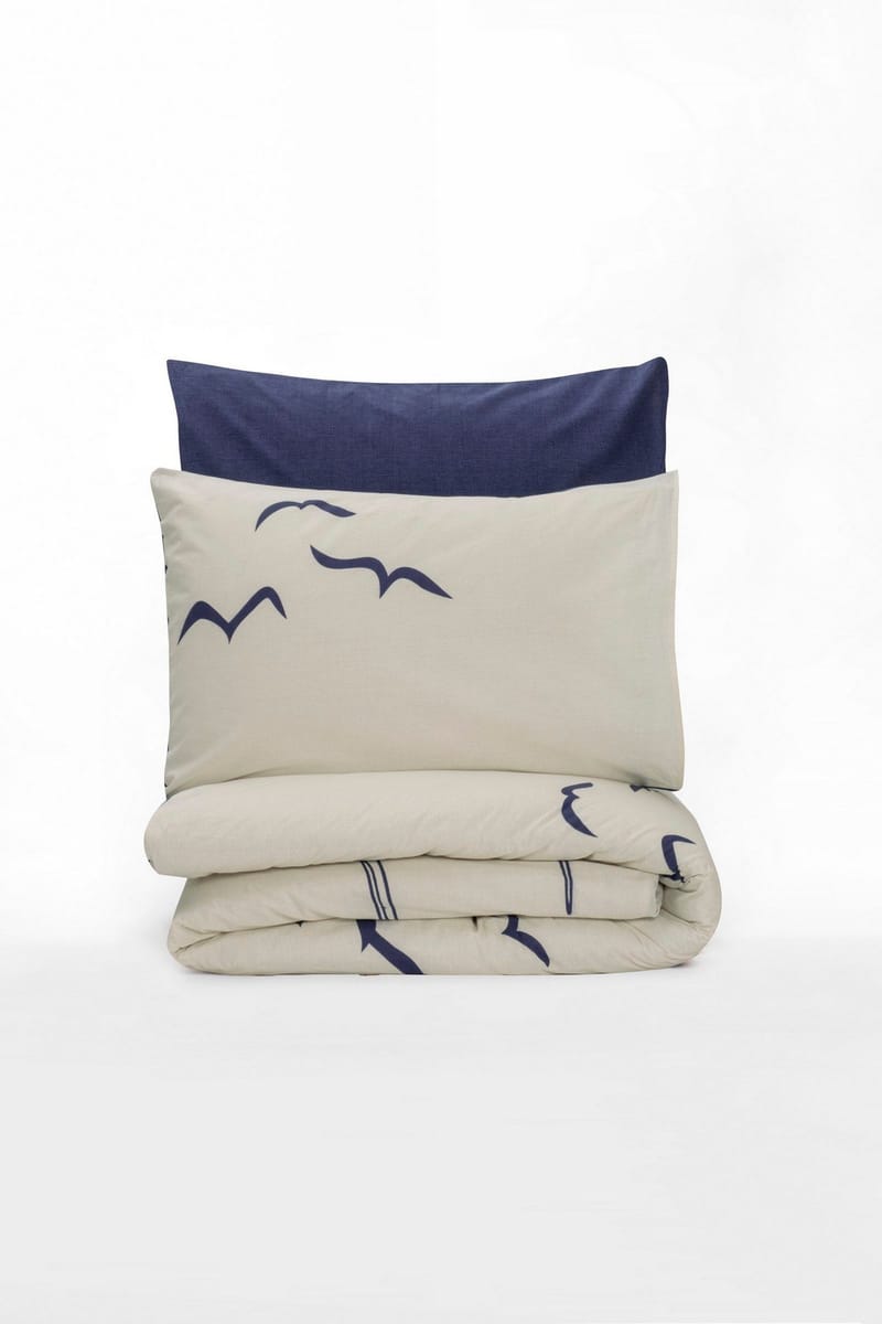 Kessan sengesett 240x220 cm, Mørk blå Hvit