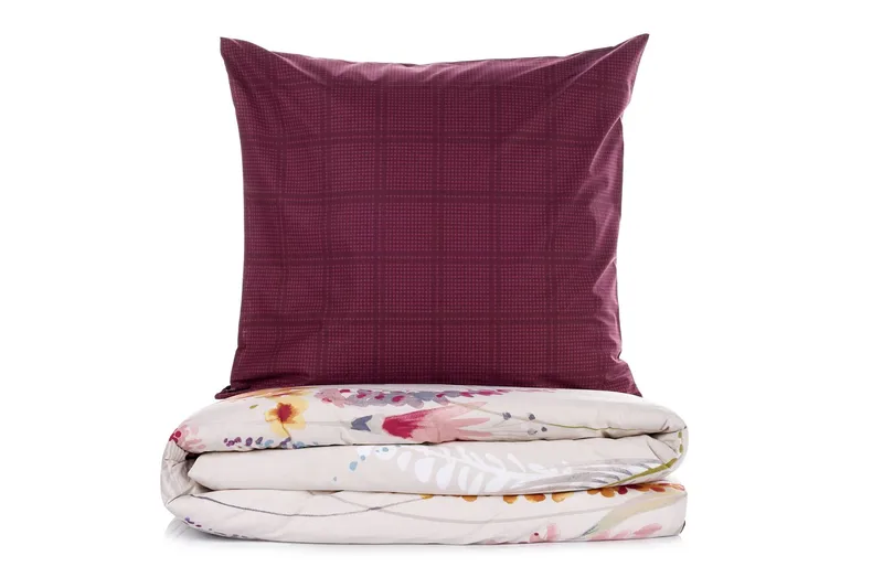 Omvyn sengesett 240x220 cm, Klar vinrød