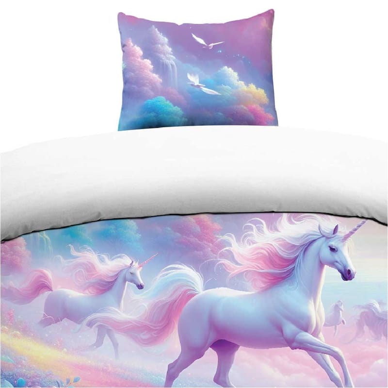 Påslakensett enkeltseng 2-dels sett Unicorns