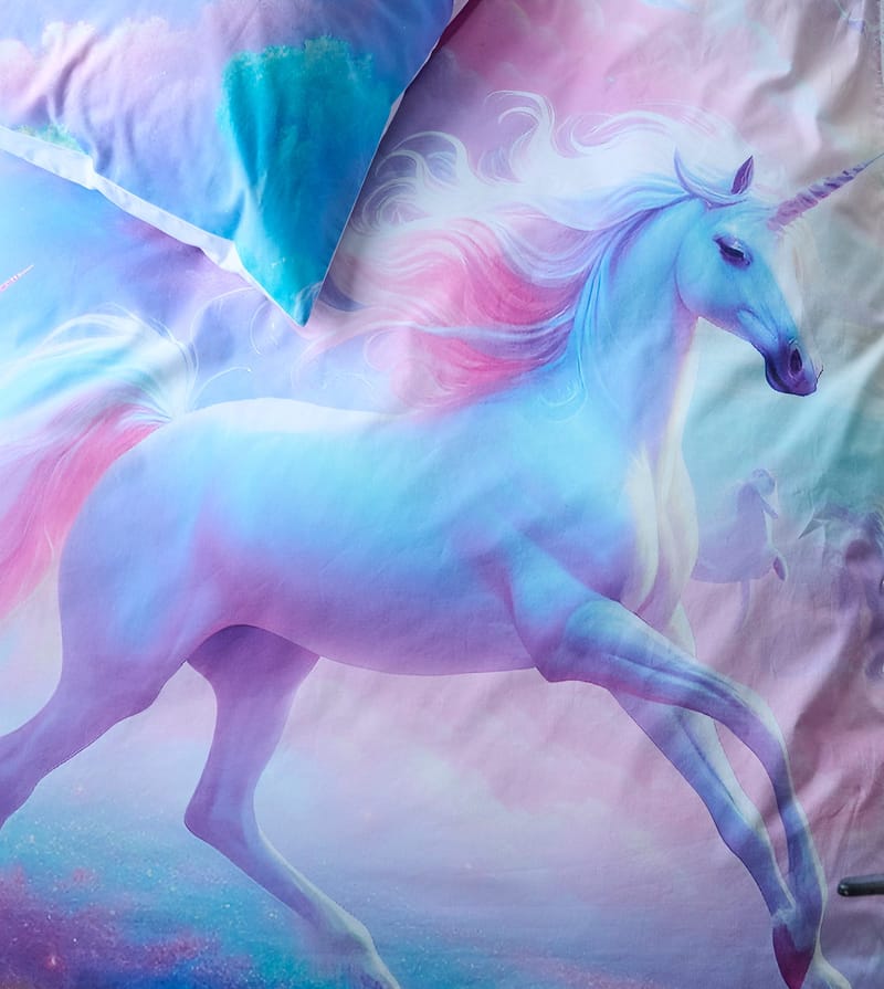 Påslakensett enkeltseng 2-dels sett Unicorns - Tekstiler & tepper - Sengetøy - Sengesett - Dynetrekksett dobbeltseng