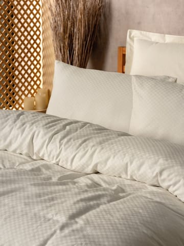 Plaid sengesett 200x200 cm - Krem - Tekstiler & tepper - Sengetøy - Sengesett