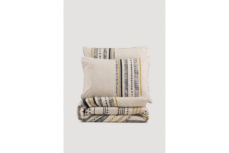 Ranforce Dobbel Dynetrekksett Calmere Svart / Hvit / Gull, Gull/Svart/Hvit