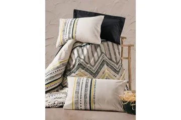 Ranforce Dobbel Dynetrekksett Calmere Svart / Hvit / Gull - Gull/Svart/Hvit - Tekstiler & tepper - Sengetøy - Sengesett